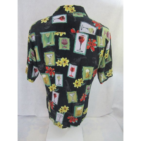 Blackwood vintage 1990s Men Hawaiian aloha shirt p2p 22" bartender cocktail luau - Picture 11 of 12